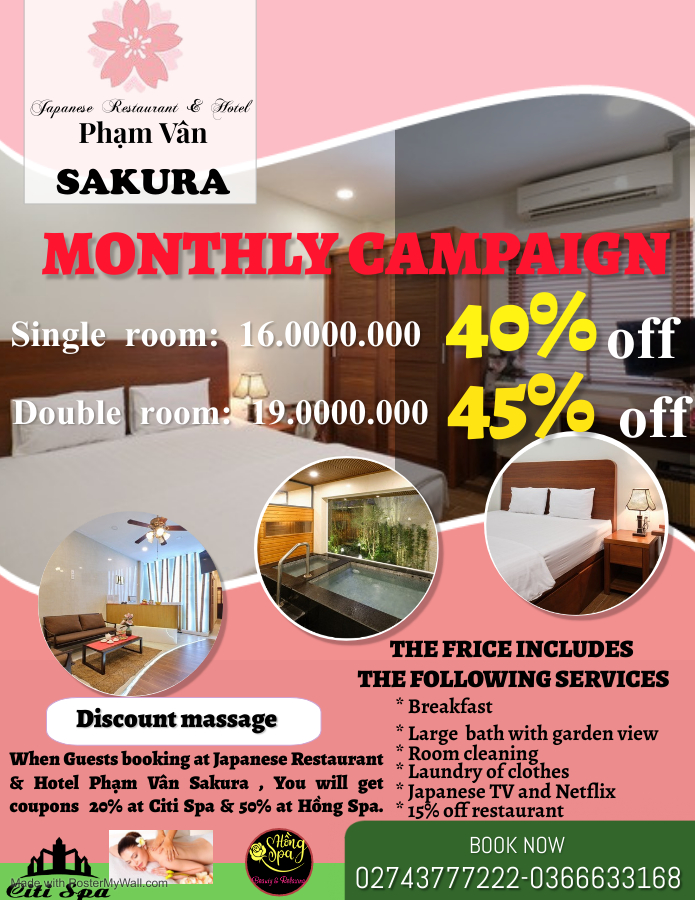 Monthly campaign and Discount massage